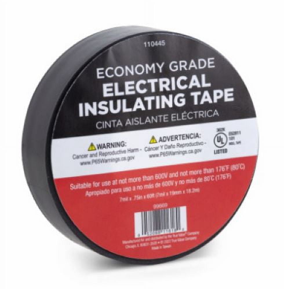 Master Painter 99669 0.75" Inch x 60' Foot Roll Of Economy Electrical Tape - Quantity of 36