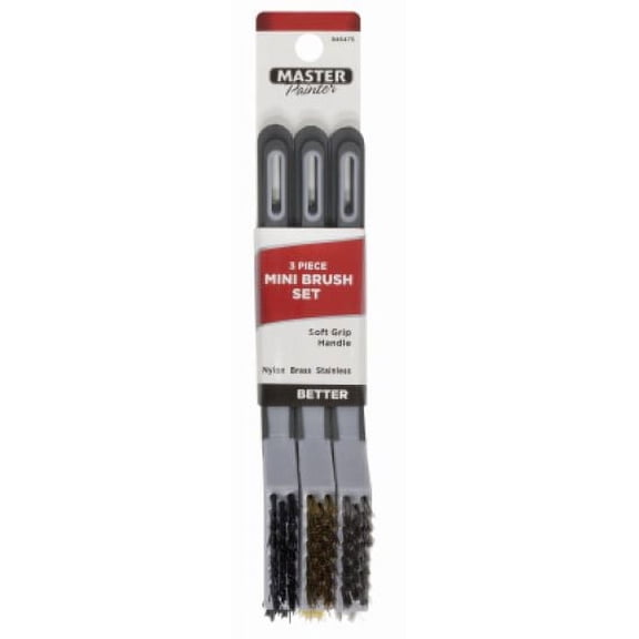 Master Painter AMB 3-Piece Mini Wire Brush Set - Stainless, Brass & Nylon - Quantity of 36