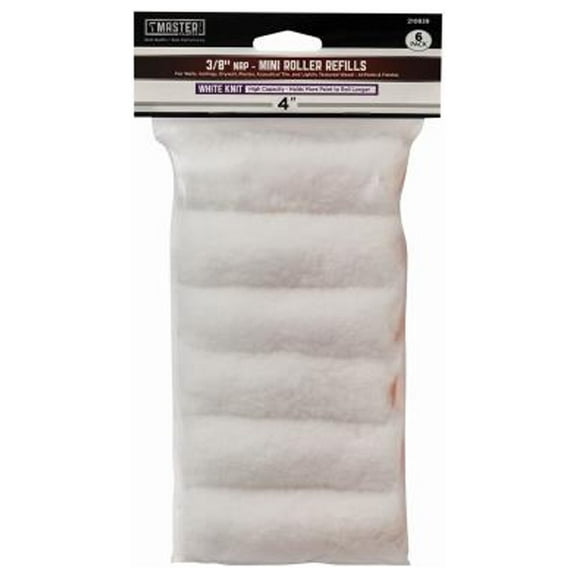 Master Painter Better 60122TV Mini Paint Roller Covers, White Knit, 4 x 3/8 In. Nap, 4 In., 6-Pk. - Quantity 12