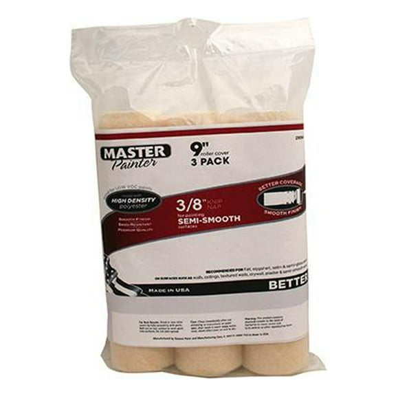 Master Painter Better MPR938-3PK Paint Roller Covers, 9 x 3/8 In. Nap, 3-Pk. - Quantity 1