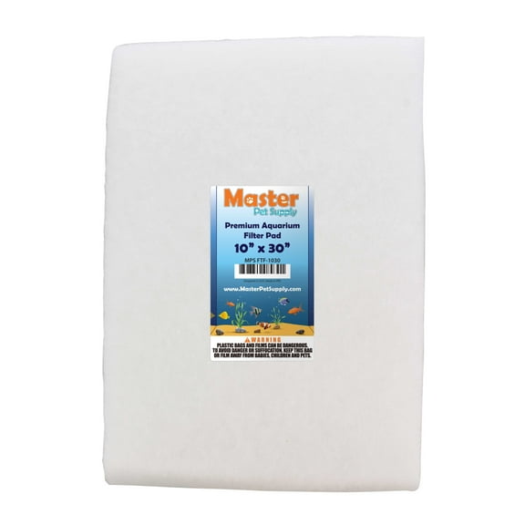 Master Pet Supply Premium Aquarium Filter Pad, Cut to Fit 10" by 30", Micron Filtration Media for Freshwater, Saltwater Aquariums, Fish Tanks, Koi Ponds, Terrariums, Reefs - Clean Crystal Clear Water