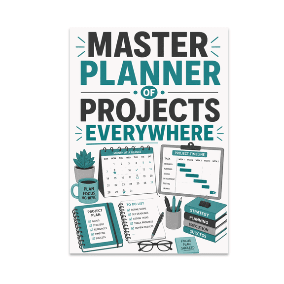 Master Planner Of Projects Everywhere - Resource Planner - 13x19 Poster Print