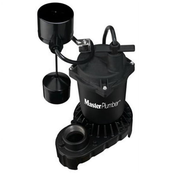 Master Plumber 176950 Sump Pump, Cast Iron & Zinc Construction, 1/3-HP Motor, 4,200 GPH - Quantity 1