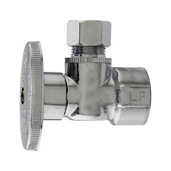 Master Plumber MP2048PCLF Angle Supply Stop Valve, 1/4 Turn, 1/2 FIP x 3/8-In. OD - Quantity 6