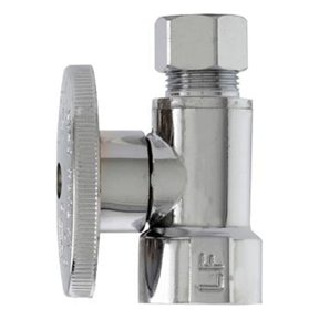 Master Plumber MP2058PCLF Straight Supply Stop Valve, Chrome, 1/2-In. Female Iron Pipe x 3/8-In. O.D. Compr - Quantity 6