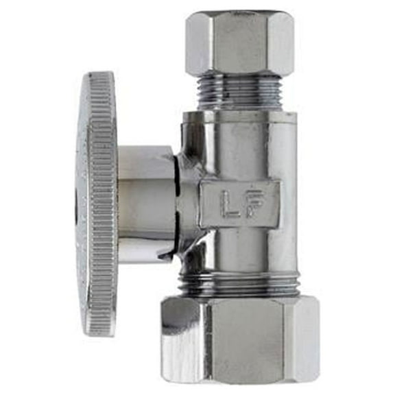 Master Plumber MP2068PCLF Straight Supply Stop Valve, Chrome, 5/8-In. O.D. Compression x 3/8-In. O.D. Compr - Quantity 6