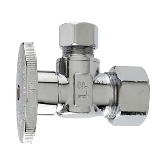 Master Plumber MP2622PCLF Angle Supply Stop Valve, Chrome. 5/8-In. O.D. Compression x 3/8-In. O.D. Compress - Quantity 6