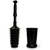 Master Plunger MP500-3TB Heavy Duty Bathroom Toilet Plunger Kit with Tall Bucket. Equipped with Air Release Valve, Black