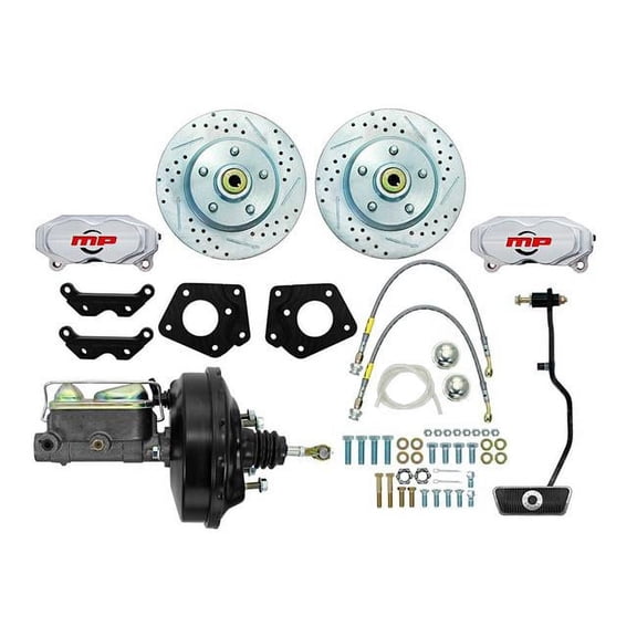 Master Power Brakes DB2551P Rallye Series Front Disc Brake Kit with Manual Transmission for 1965-1966 Ford Mustang