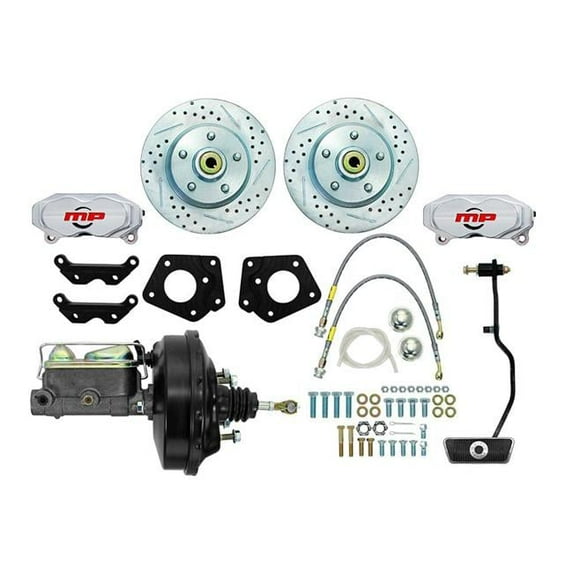 Master Power Brakes DB2552PA Rallye Series Front Disc Brake Kit with OE Drum Brakes & Automatic Transmission for 1967-1969 Ford Mustang