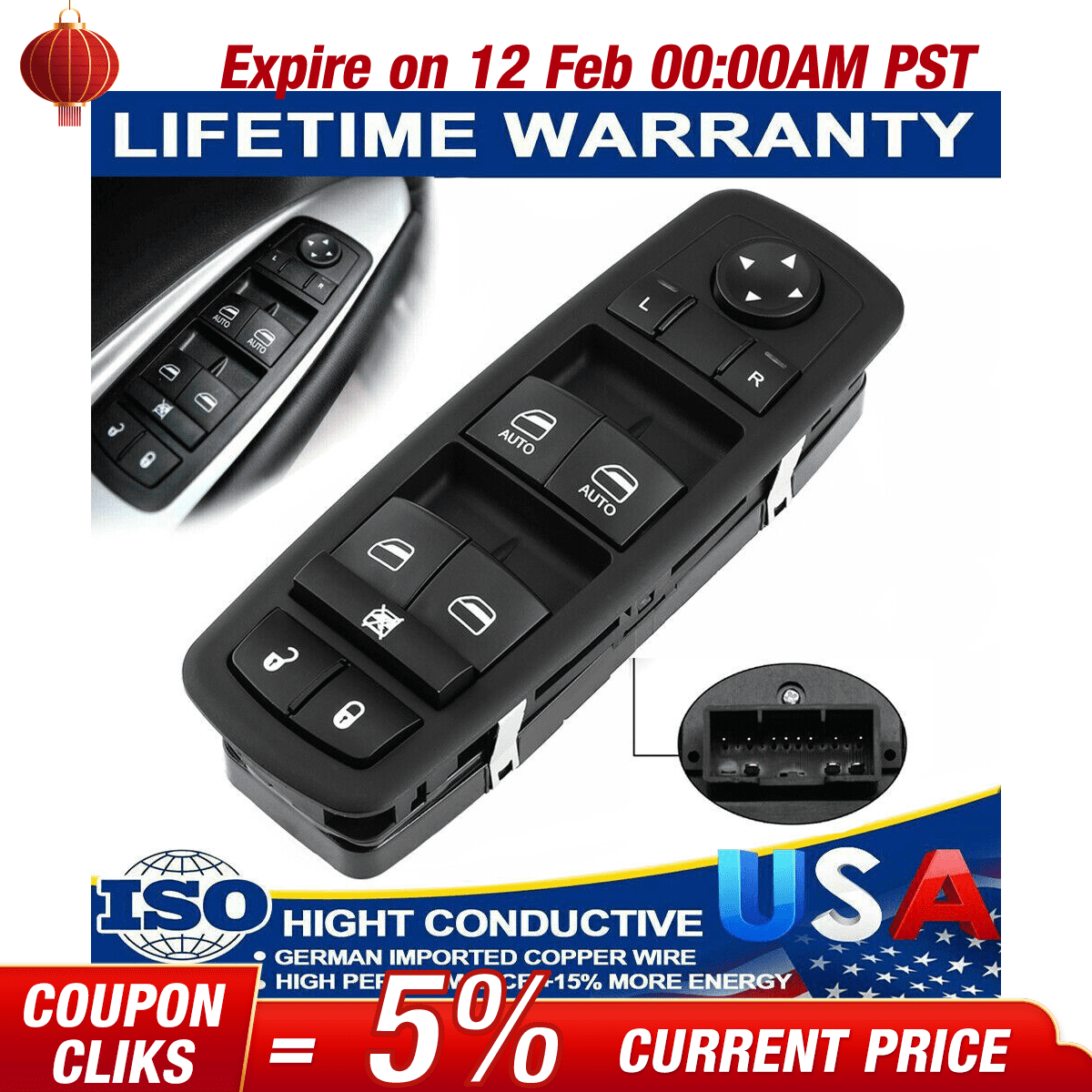 Front Right Door Window Control Switch Panel Trim Fit For 2007-2010