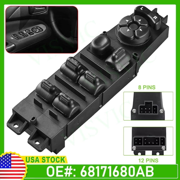 Master Power Window Switch 68171680AB for 2002-2009 Dodge Ram 1500 2500 Truck US