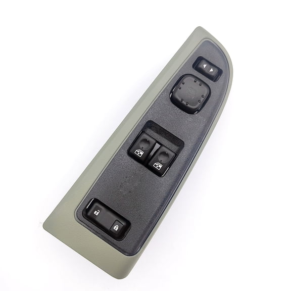 Master Power Window Switch OE 15883322 Door Lock Front Driver Side with Mirror Folding Control Bezel, Compatible with 2003-2007 Chevy Silverado & GMC Sierra(Gray)