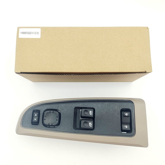 Master Power Window Switch OE 15883322 Door Lock Front Driver Side with Mirror Folding Control Bezel, Compatible with 2003-2007 Chevy Silverado & GMC Sierra