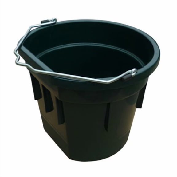 Master Rancher MR20QP/FSB-DRKGRN 20-Quart Green Flat Back Sided Utility Bucket Pail - Quantity of 10