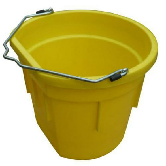 Master Rancher MR20QP/FSB-YEL 20-Quart Yellow Flat Back Sided Utility Bucket Pail - Quantity of 8