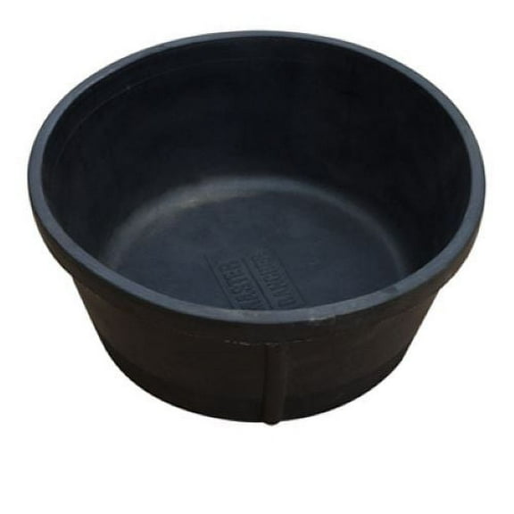 Master Rancher MR3GR/PAN-BLK 3-Gallon 17.3" x 17.3" x 4.5" Black Rubber Hog Feed Pan - Quantity of 2
