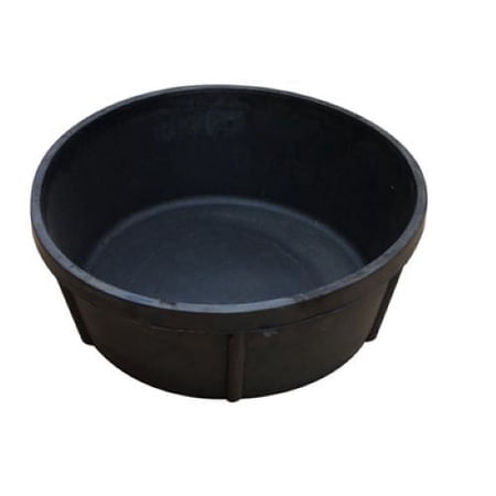 Master Rancher MR4QR/PAN-BLK 4-Quart 10.8" x 10.8" x 4" Black Rubber Hog Feed Pan Pan - Quantity of 15