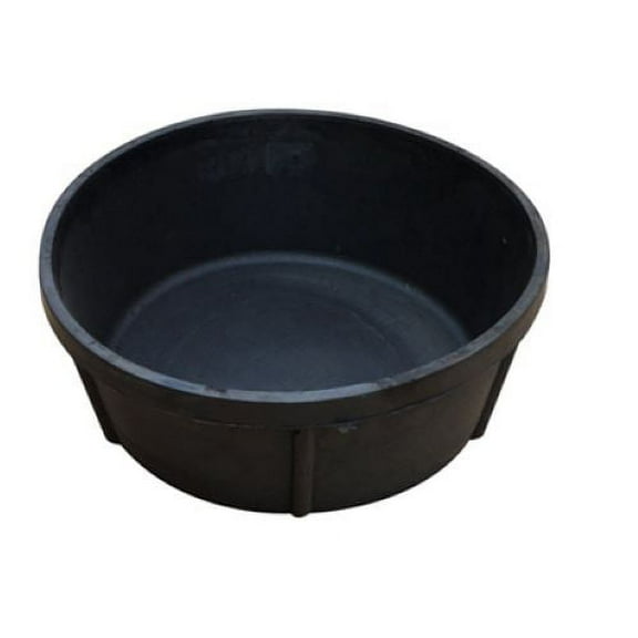 Master Rancher MR4QR/PAN-BLK 4-Quart 10.8" x 10.8" x 4" Black Rubber Hog Feed Pan Pan - Quantity of 8