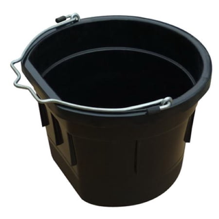 Master Rancher MR8QP/FSB-BLK 8-Quart Black Poly Resin Farm & Ranch Flat Sided Utility Bucket Pail - Quantity of 10