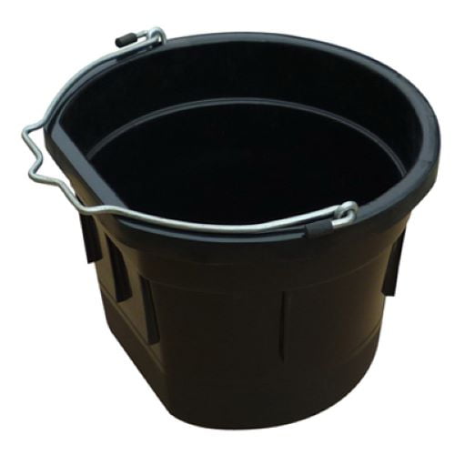 Master Rancher MR8QP/FSB-BLK 8-Quart Black Poly Resin Farm & Ranch Flat Sided Utility Bucket Pail - Quantity of 6