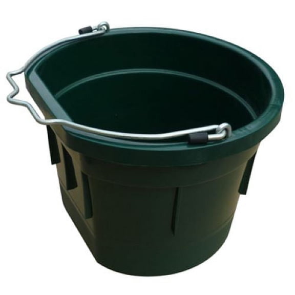 Master Rancher MR8QP/FSB-DRKGRN 8-Quart Dark Green Poly Resin Farm & Ranch Flat Sided Utility Bucket Pail - Quantity of 2