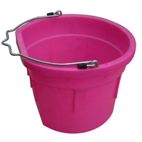 Master Rancher MR8QP/FSB-HTPINK 8-Quart Hot Pink Poly Resin Farm & Ranch Flat Sided Utility Bucket Pail - Quantity of 4