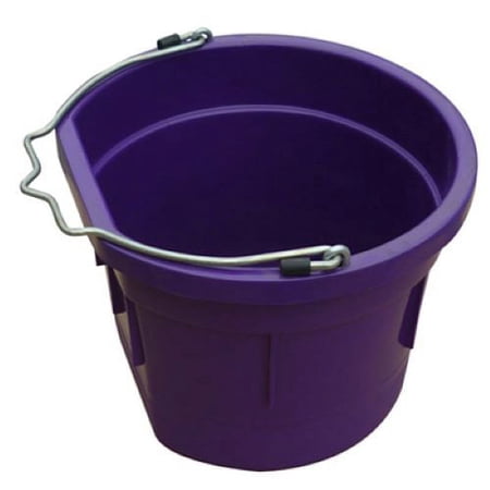 Master Rancher MR8QP/FSB-PURP 8-Quart Purple Poly Resin Farm & Ranch Flat Sided Utility Bucket Pail - Quantity of 2