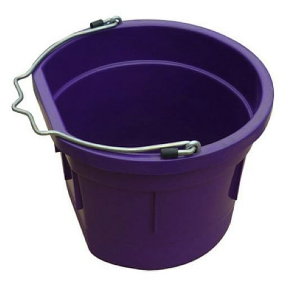 Master Rancher MR8QP/FSB-PURP 8-Quart Purple Poly Resin Farm & Ranch Flat Sided Utility Bucket Pail - Quantity of 4