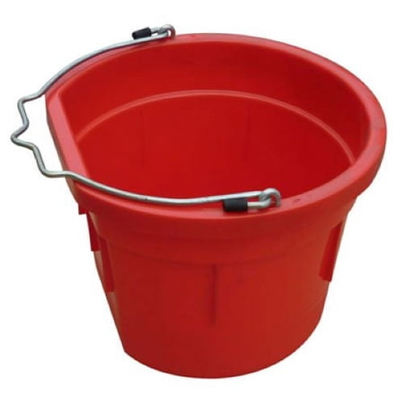 Master Rancher MR8QP/FSB-RED 8-Quart Dark Red Poly Resin Farm & Ranch Flat Sided Utility Bucket Pail - Quantity of 2