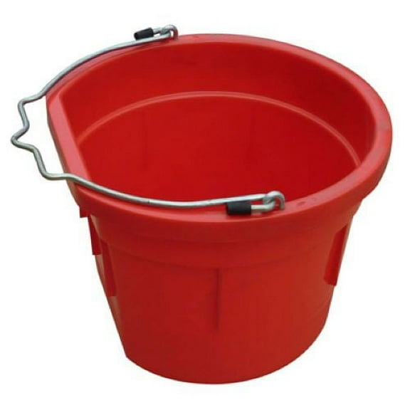 Master Rancher MR8QP/FSB-RED 8-Quart Dark Red Poly Resin Farm & Ranch Flat Sided Utility Bucket Pail - Quantity of 2