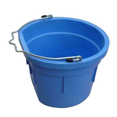 Master Rancher MR8QP/FSB-SKYBLU 8-Quart Sky Blue Poly Resin Farm & Ranch Flat Sided Utility Bucket Pail - Quantity of 4
