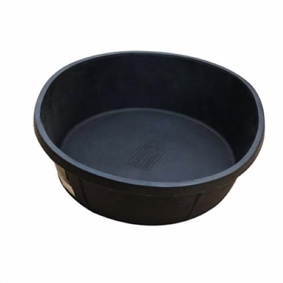 Master Rancher MR8QR/PAN-BLK 8-Quart 14.5" x 14.5" x 4.5" Black Rubber Hog Feed Pan Pan - Quantity of 10