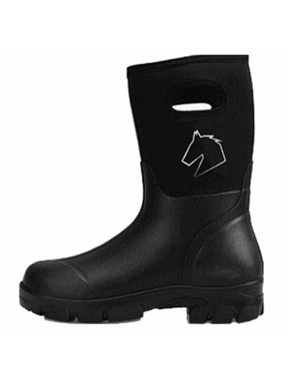 Unisex Waterproof Barn Work Boots, Men's Size 12, Women's 14, Black
