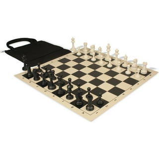 Best Value Staunton tournament chess pieces - black and cream plastic – American Chess Equipment