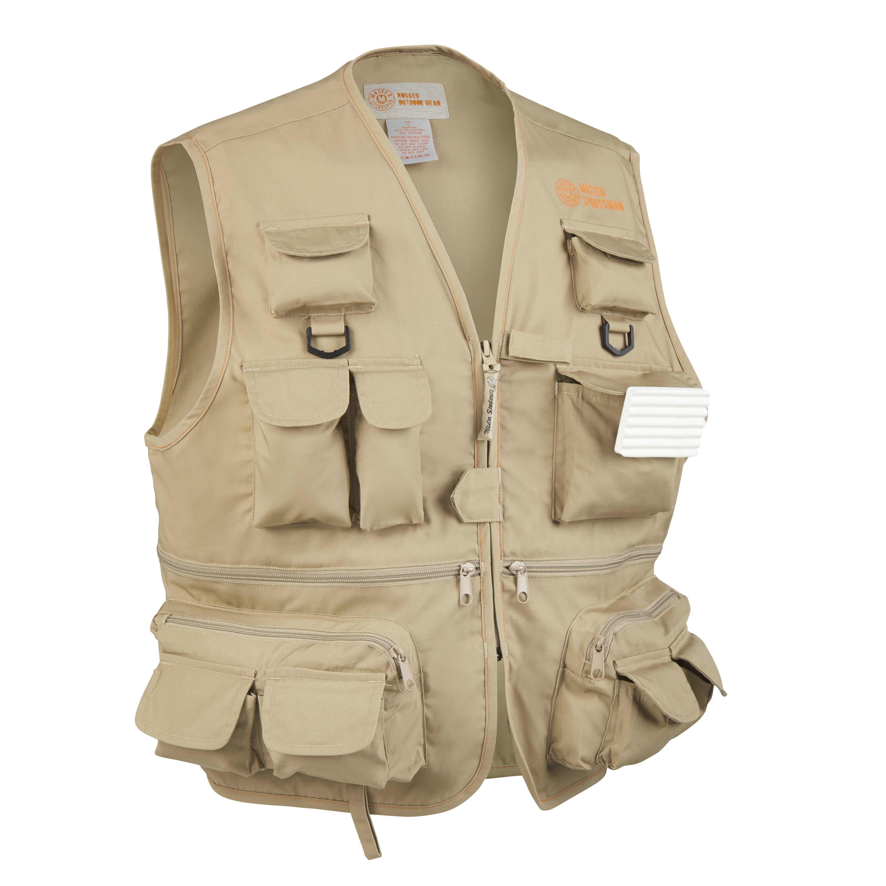 Master Sportsman 26 Pocket Fishing Vest XL Khaki 