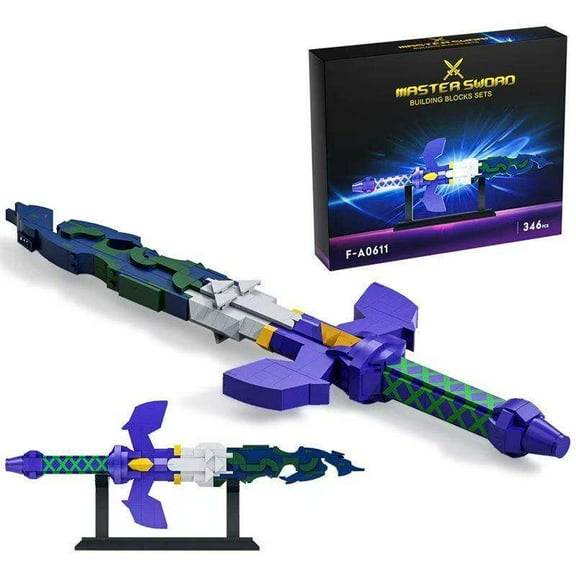 Master Sword Building Blocks Playset with Display Stand, Finished Size for Birthday Gift Christmas Gift for Game Fans (346pcs)
