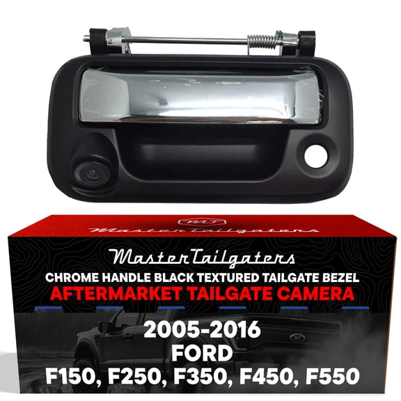 Master Tailgaters Black/Chrome Tailgate Handle with Backup Camera for Ford F150-F550 (05-16)