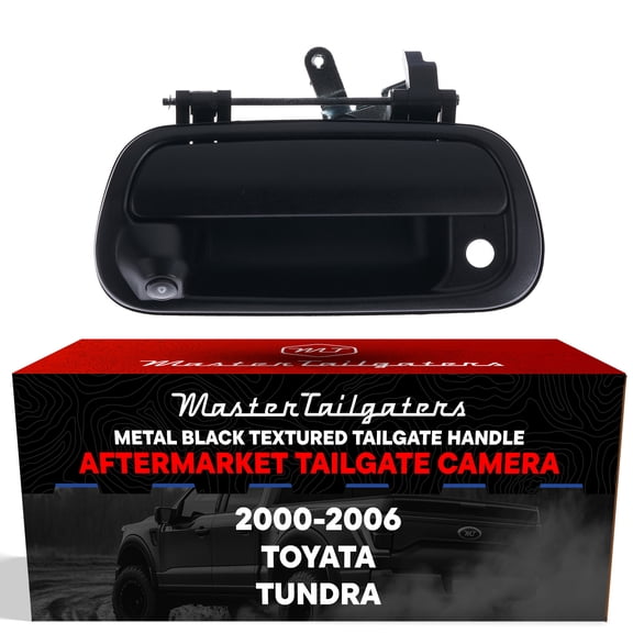 Master Tailgaters Black Metal Tailgate Handle with Backup Camera Replacement for Toyota Tundra (2000-2006) | IP68 Waterproof | HD Camera | Parking Grid Lines Available | Easy to Install