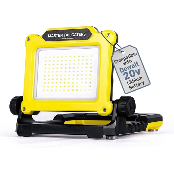 Master Tailgaters FLUD 4000 LED Work Flood Light Compatible for Dewalt 20v Battery