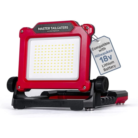 Master Tailgaters FLUD 4000 LED Work Flood Light Compatible for Milwaukee 18v Battery