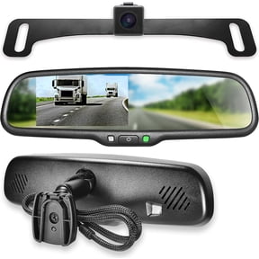 Master Tailgaters OEM Rear View Mirror with 4.3” LCD Screen + Waterproof 170° Backup Camera Kit - Universal Fit for Enhanced Car Safety