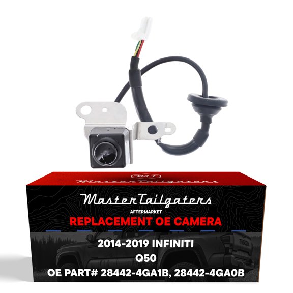 Master Tailgaters Replacement for Infiniti Q50 w/o AVM (2014-2019), Q50 Hybrid w/o AVM (2014-2018) Rear View Backup Camera OE Part # 28442-4GA1B, 28442-4GA0B