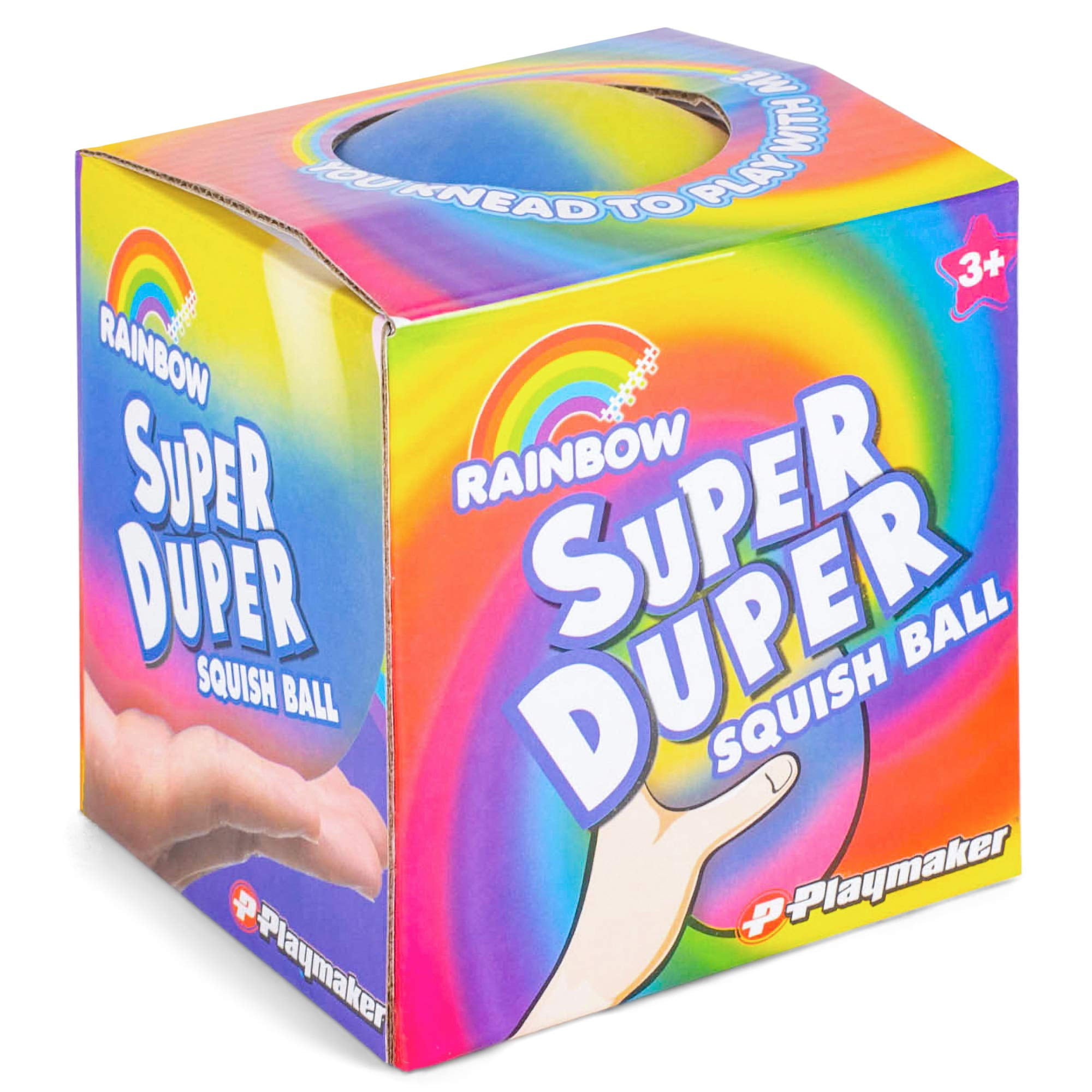 Master Toys & Novelties Rainbow Super Duper Colorful 4 inch Thermoplastic Resin Playground Squish Ball