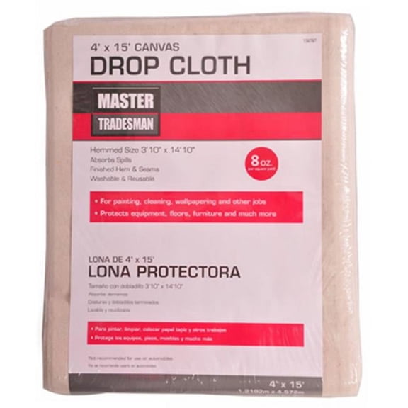 Master Tradesman 58908 4 x 15 ft. Canvas Dropcloth