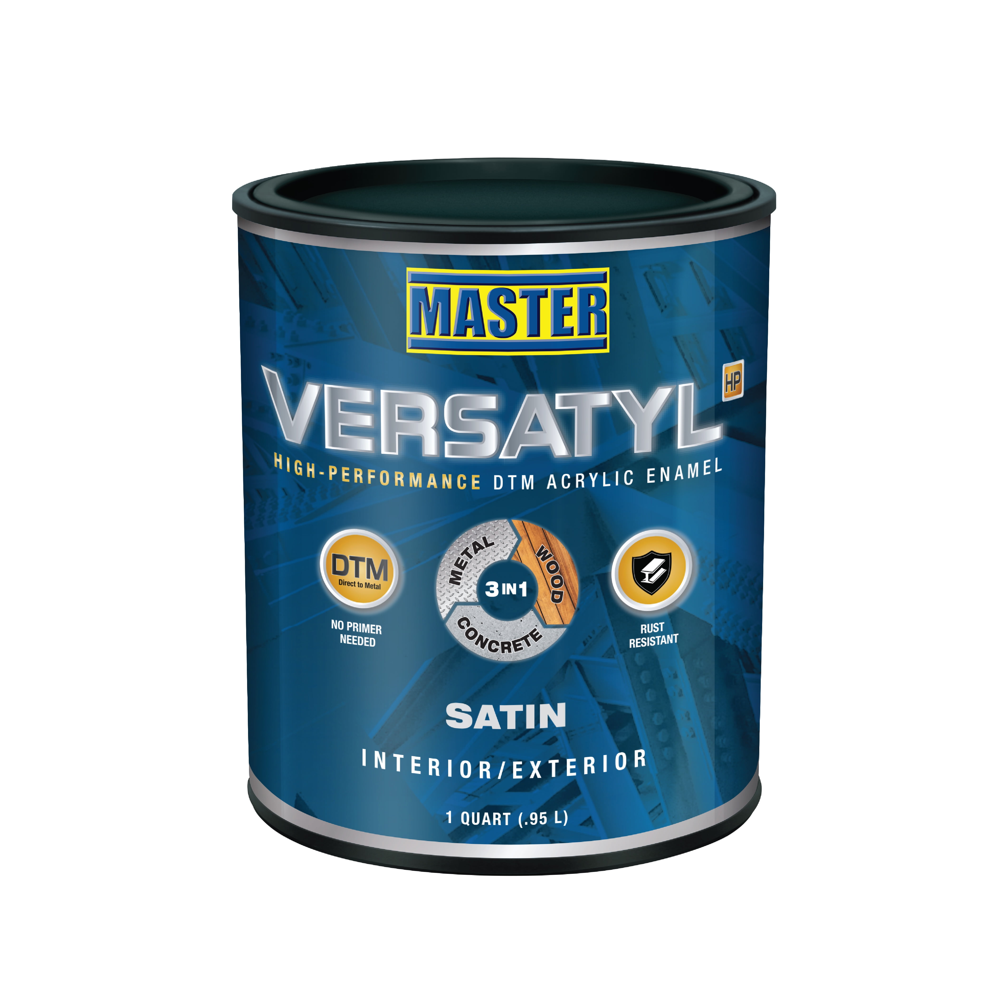 Master Versatyl High Performance DTM Acrylic Enamel Satin Accent Tone Base 1 Qt