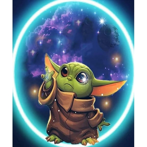 Master Yoda Diamond Painting,Diamond Painting Kits for Adults,Alien Diamond Art,Suitable for Home Wall Decoration 12x16 Inch