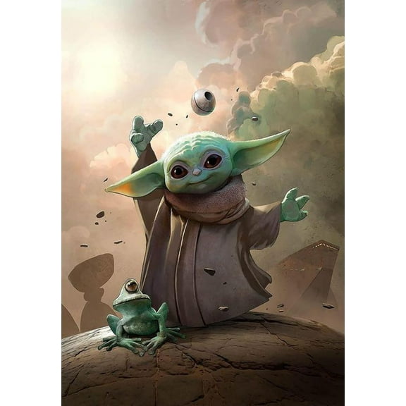 Master Yoda Diamond Painting,Diamond Painting Kits for Adults,Frog Diamond Art,Suitable for Home Wall Decoration 12x16 Inch