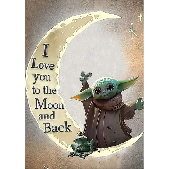 Master Yoda Diamond Painting Kits for Adults,Moon Diamond Painting,Alien baby Diamond Art,Suitable for Home Wall Decoration 12x16 Inch