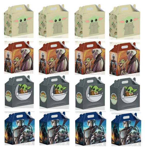 Master Yoda Party Favor Boxes - 12 Pcs Party Favor Candy Boxes for Anime Theme Birthday Party Supplies Decor,Girls Kids Birthday Game Party Kraft Paper Gift Bag Decorations